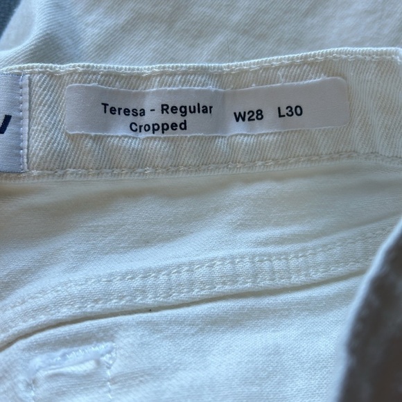 Tomorrow Denim Teresa Regular Cropped Jean White Button Fly Organic Cotton Sz 28 - Picture 11 of 16